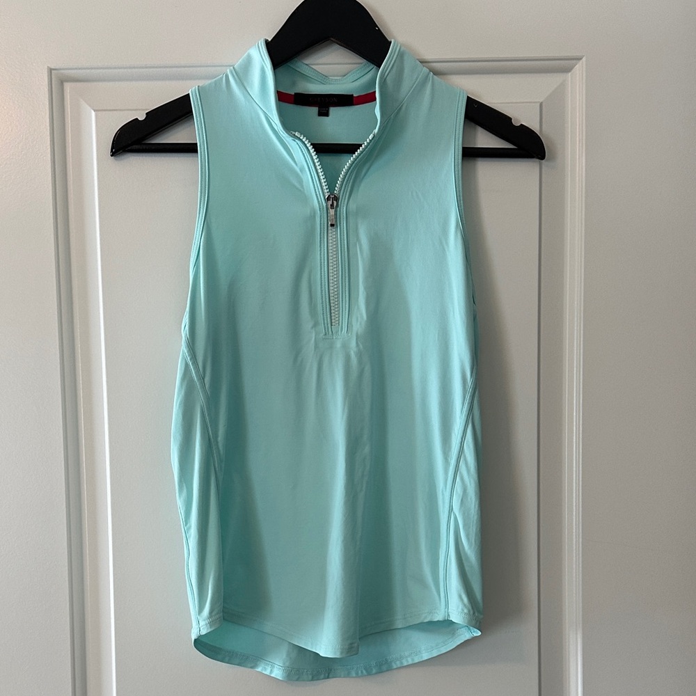 Greyson Aqua Zip-Up Tank Top